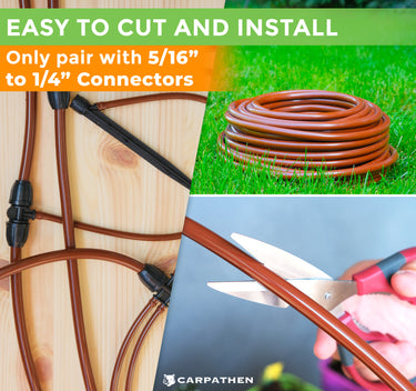 5/16 Drip Irrigation Tubing from Carpathen is easy to cut and install